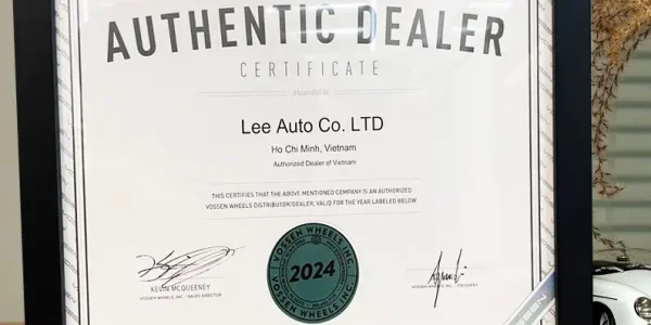 Vossen Authentic Dealer Certificate