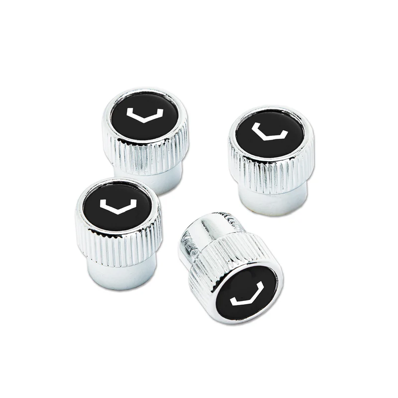 VOSSEN CLASSIC V VALVE STEM CAP SET (CHROME/BLACK)