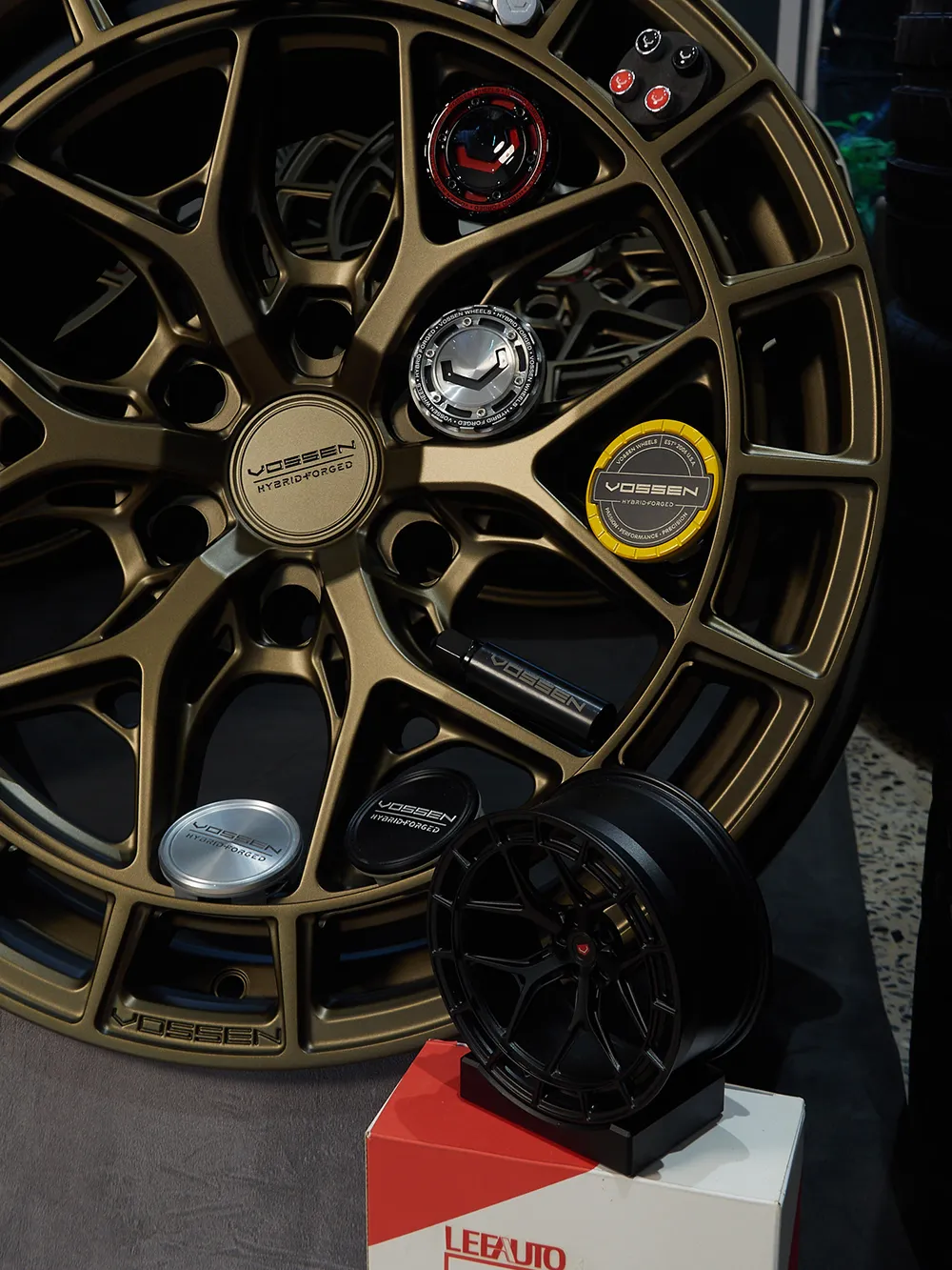 Phụ kiện Vossen Wheels chính hãng - Lug Bolts - Locks - Valve Stem caps - Center Ring - HFX-1 Bronze