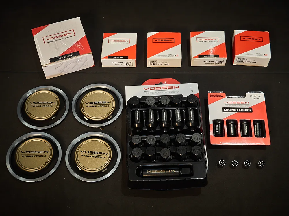 Phụ kiện Vossen Wheels chính hãng - Lug Bolts - Locks - Valve Stem caps - Center Ring
